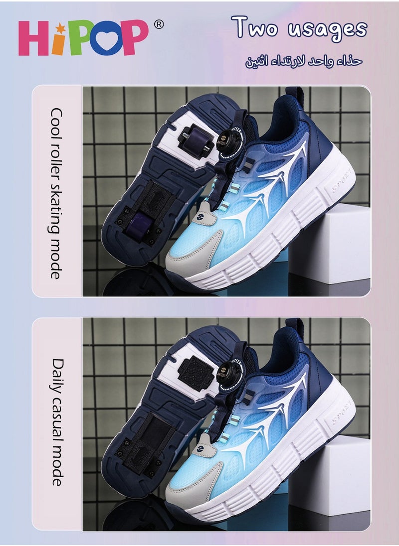 HIPOP Unisex Kids Roller Skates Shoes with High Quality,Fashional Girls Boys Roller Shoes,Detachable Double Wheels Skates  - Image 4