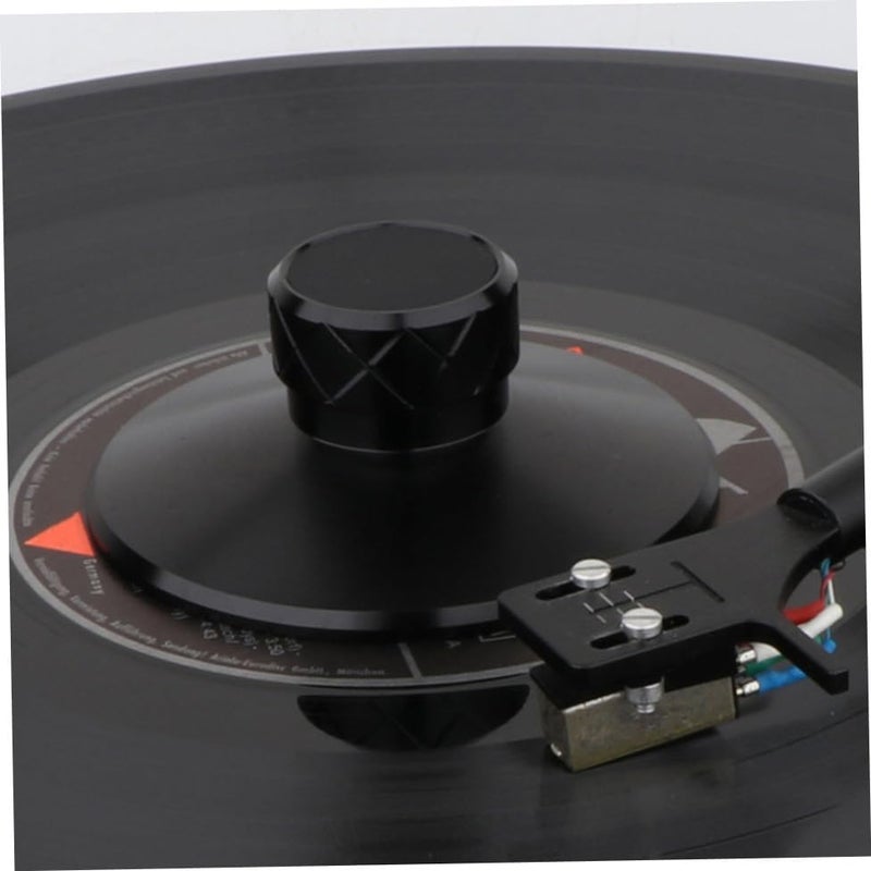 Zerodeko Record Weight Stabilizer Aluminum Alloy Turntable Clamp for Vinyl Disc Players, Black Metal Disc Clamp with Leather Pad for HiFi Vinyl and Vibration Reduction - Image 5
