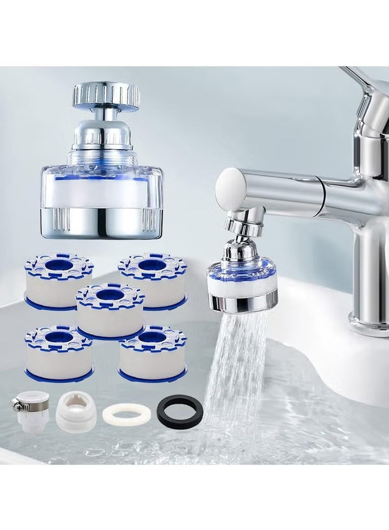 اترجسز حمام بالوعة فلتر صنبور ، 360 درجة الروتاري صنبور فلتر ، فلتر مطبخ صنبور لإزالة الكلور والفلور والمعادن الثقيلة والمياه الصلبة - Image 1