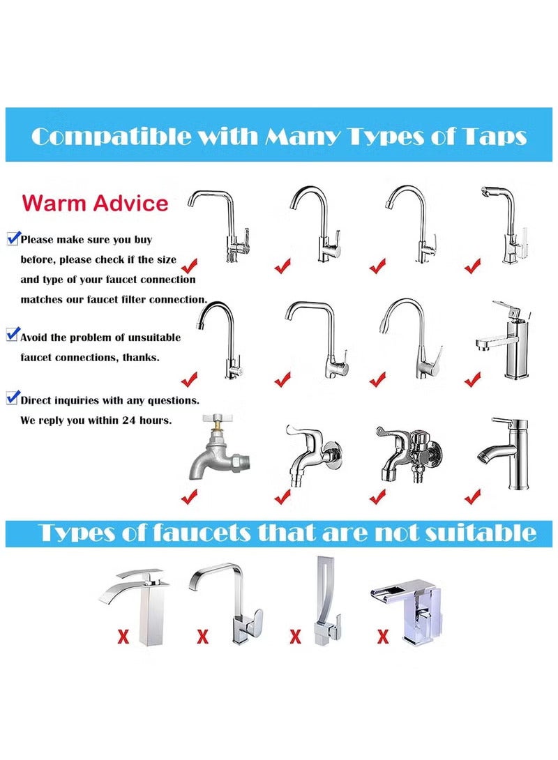 اترجسز حمام بالوعة فلتر صنبور ، 360 درجة الروتاري صنبور فلتر ، فلتر مطبخ صنبور لإزالة الكلور والفلور والمعادن الثقيلة والمياه الصلبة - Image 4