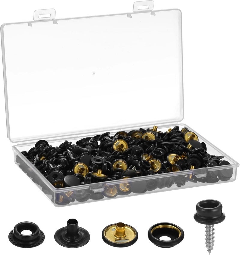 Water rust proof 350 Pcs Copper Button Snap Kit with Storage Box, 100 Set Robust Snap Fasteners for Fabric, Press Button for Boat Cover Repair, Home and Marine Applications Fault optimized construction - Image 3
