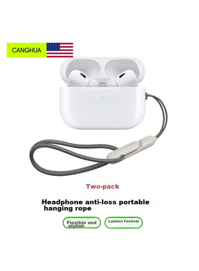CangHua [عبوة 2] حبل لربط Airpods Pro الجيل الثاني، حبل مفاتيح الهاتف، حبل مضفر، سماعات Apple Airpods 4/3/2، Huawei، Xiaomi، Oppo/Vivo، كابل مضاد للفقدان - Image 1