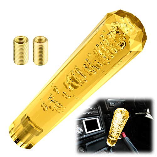 EZAUTO WRAP Shift Knob Stick Crystal Transparent Bubble Yellow Throw Gear Shifter 20cm - Image 3