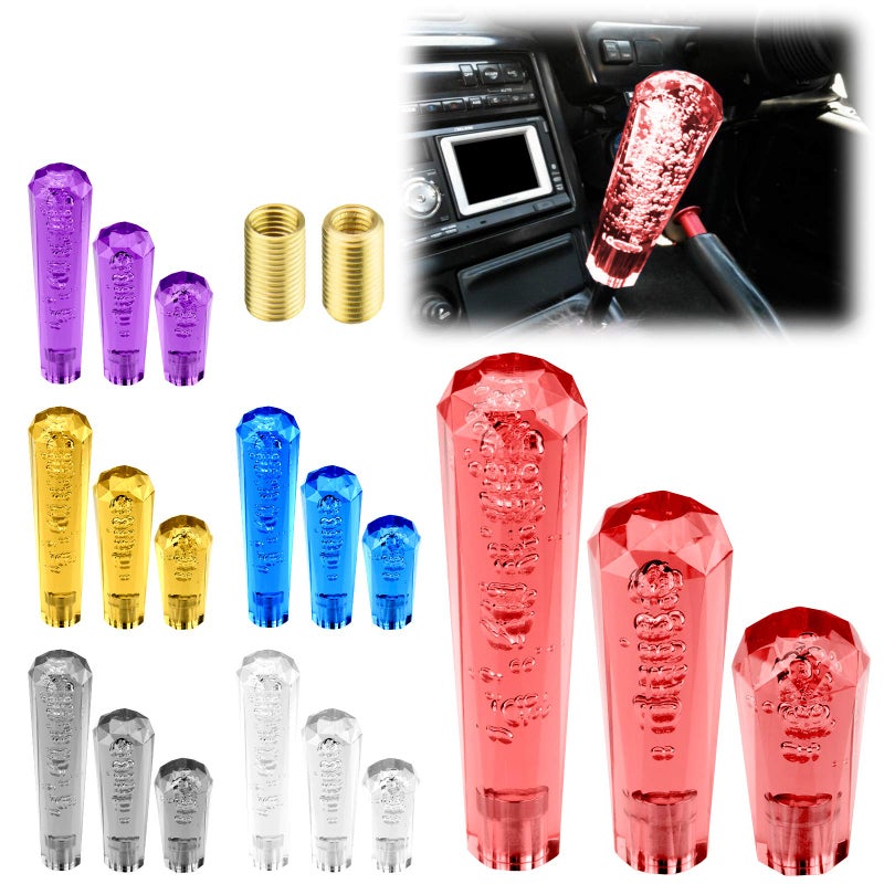 EZAUTO WRAP Shift Knob Stick Crystal Transparent Bubble Yellow Throw Gear Shifter 20cm - Image 2