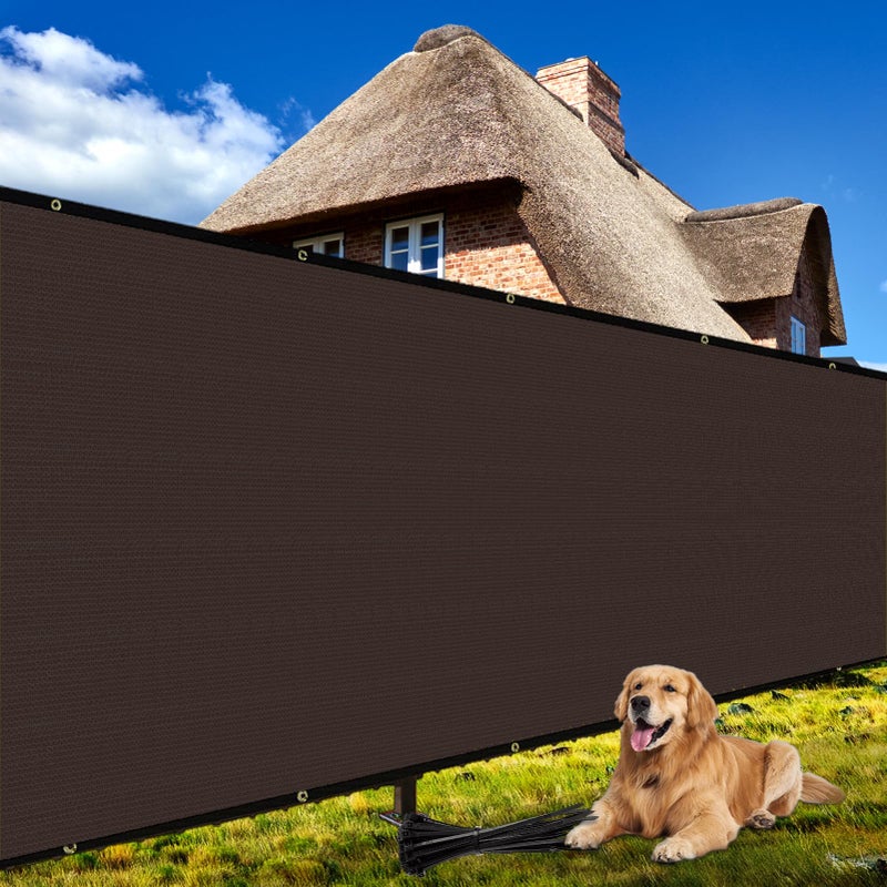 Shade&Beyond 4' X 50' Fence Privacy Screen Heavy Duty 170 GSM Fencing Mesh Shade Net Cover for Wall Garden Back Yard Outdoor Home Decoration, Brown - Image 1