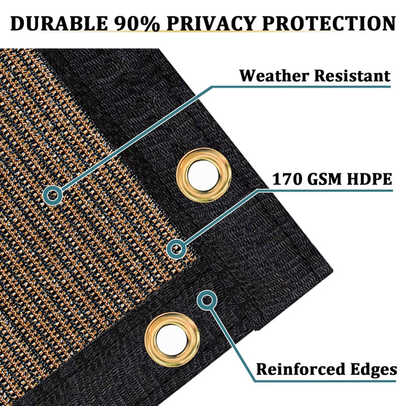Shade&Beyond 4' X 50' Fence Privacy Screen Heavy Duty 170 GSM Fencing Mesh Shade Net Cover for Wall Garden Back Yard Outdoor Home Decoration, Brown - Image 2