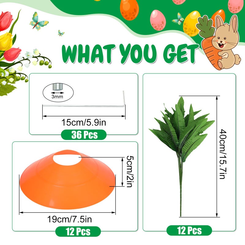 Silipull 12 Set Easter Yard Carrot Decorations Garden Stake Fade Resistant Carrot Yard Stake Outdoor Plastic Rustic Sign for Easter Home Lawn Spring Party Supplies 2026 Upgraded Quality Material - Image 2
