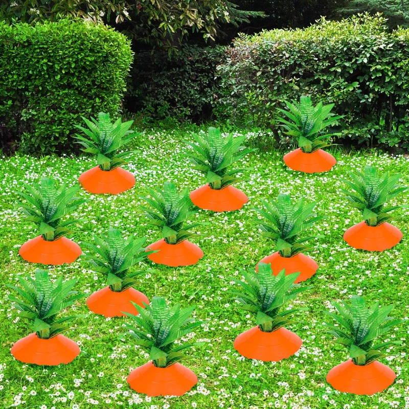 Silipull 12 Set Easter Yard Carrot Decorations Garden Stake Fade Resistant Carrot Yard Stake Outdoor Plastic Rustic Sign for Easter Home Lawn Spring Party Supplies 2026 Upgraded Quality Material - Image 1