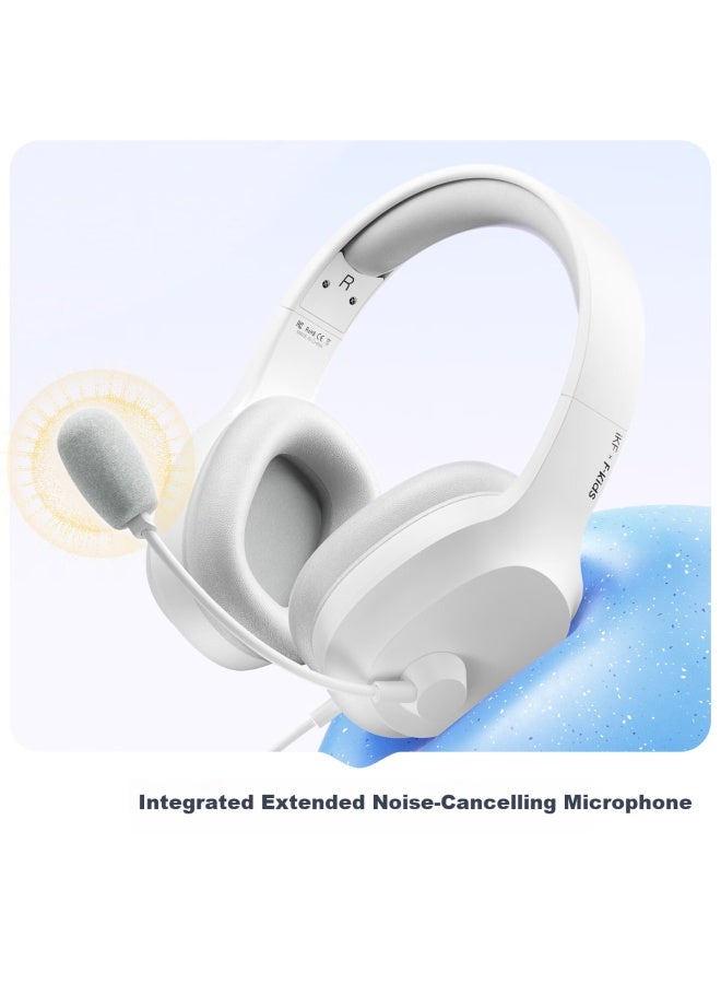 Ikf Fkids Y01 Wired Over-ear Headphones For Students, English Listening And Speaking Exam, Children's Online Learning Headset, 3.5mm Jack, Moonlight White - Image 5