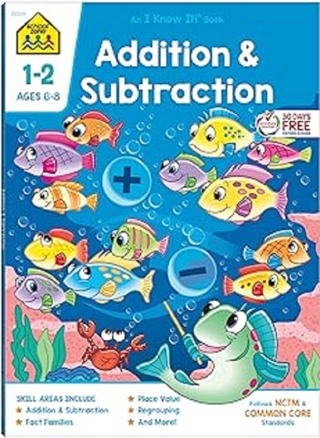 School Zone Addition & Subtraction Grades 1-2 Workbook 