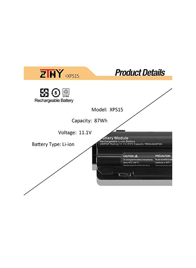 ZTHY 87Wh 11.1V Laptop Battery Compatible With Dell Xps 17 15 14 L702X L701X L502X L501X L401X 312-1123 312-1127 R4Cn5 8Pgng J70W7 Jwphf P09E P09E001 P09E002 P11F P11F001 P12G P12G001 Whxy3 - Image 2