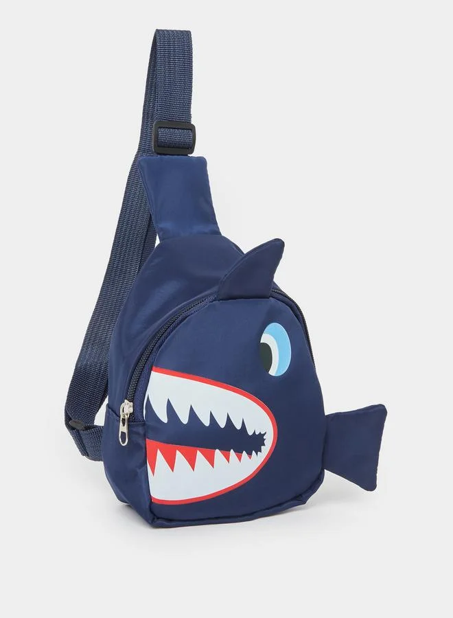 Styli Styli Graphic Print Chest Bag with Zip Closure
