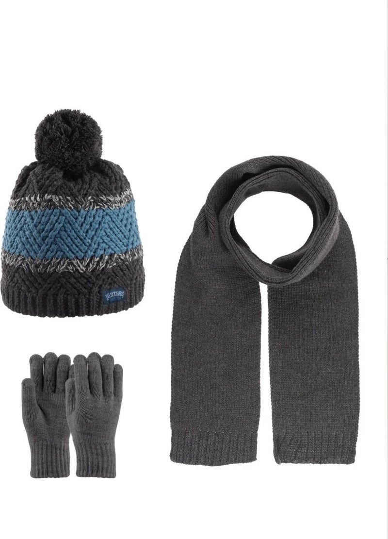 Miniko Kids Kitti Boy Child K23180-09 9-15 Years Scarf Beanie Glove Set