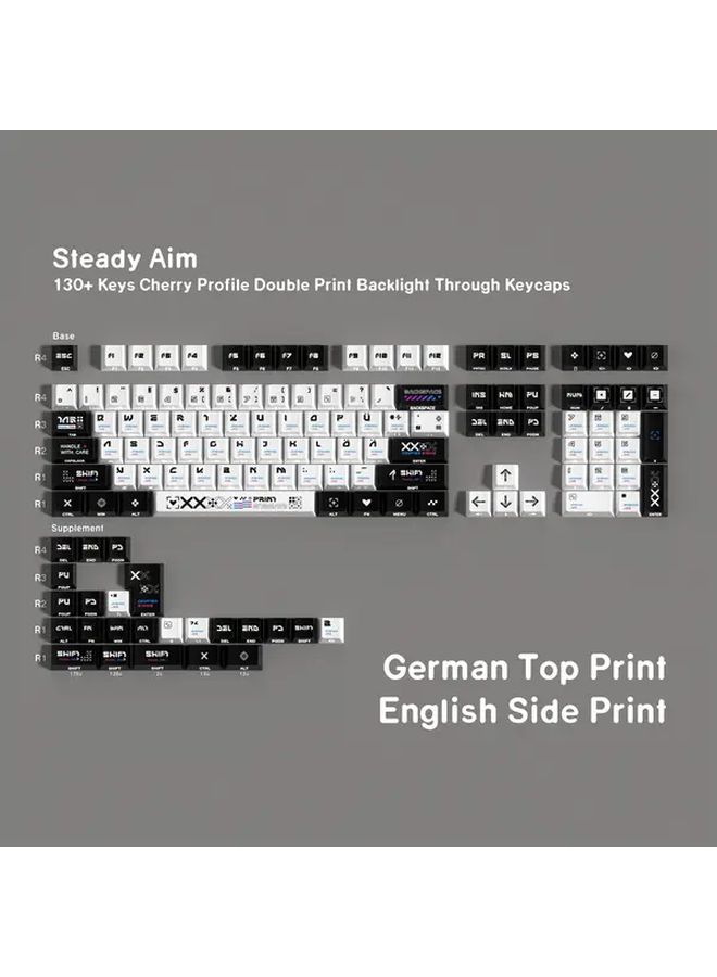 Mechanical Keyboard Keycaps Double Print DE Cherry Profile PBT Dye Sub Side Shine Through Keycap Set For ISO ANSI Layout Wooting Rainy75 Hi75 Hi98 Only Keycaps - Image 3
