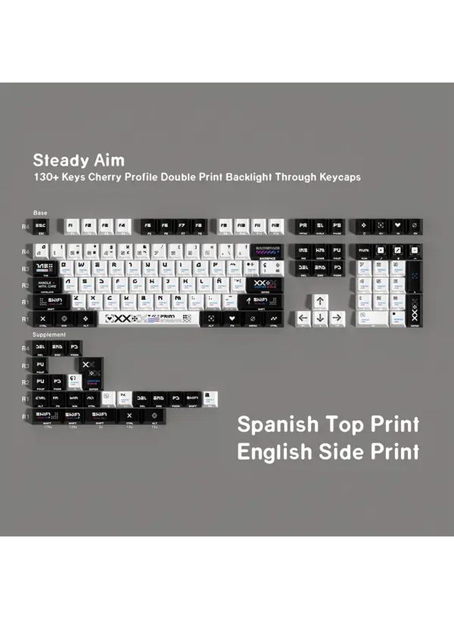 Mechanical Keyboard Keycaps Double Print DE Cherry Profile PBT Dye Sub Side Shine Through Keycap Set For ISO ANSI Layout Wooting Rainy75 Hi75 Hi98 Only Keycaps - Image 5