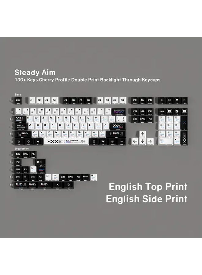 Mechanical Keyboard Keycaps Double Print DE Cherry Profile PBT Dye Sub Side Shine Through Keycap Set For ISO ANSI Layout Wooting Rainy75 Hi75 Hi98 Only Keycaps - Image 1