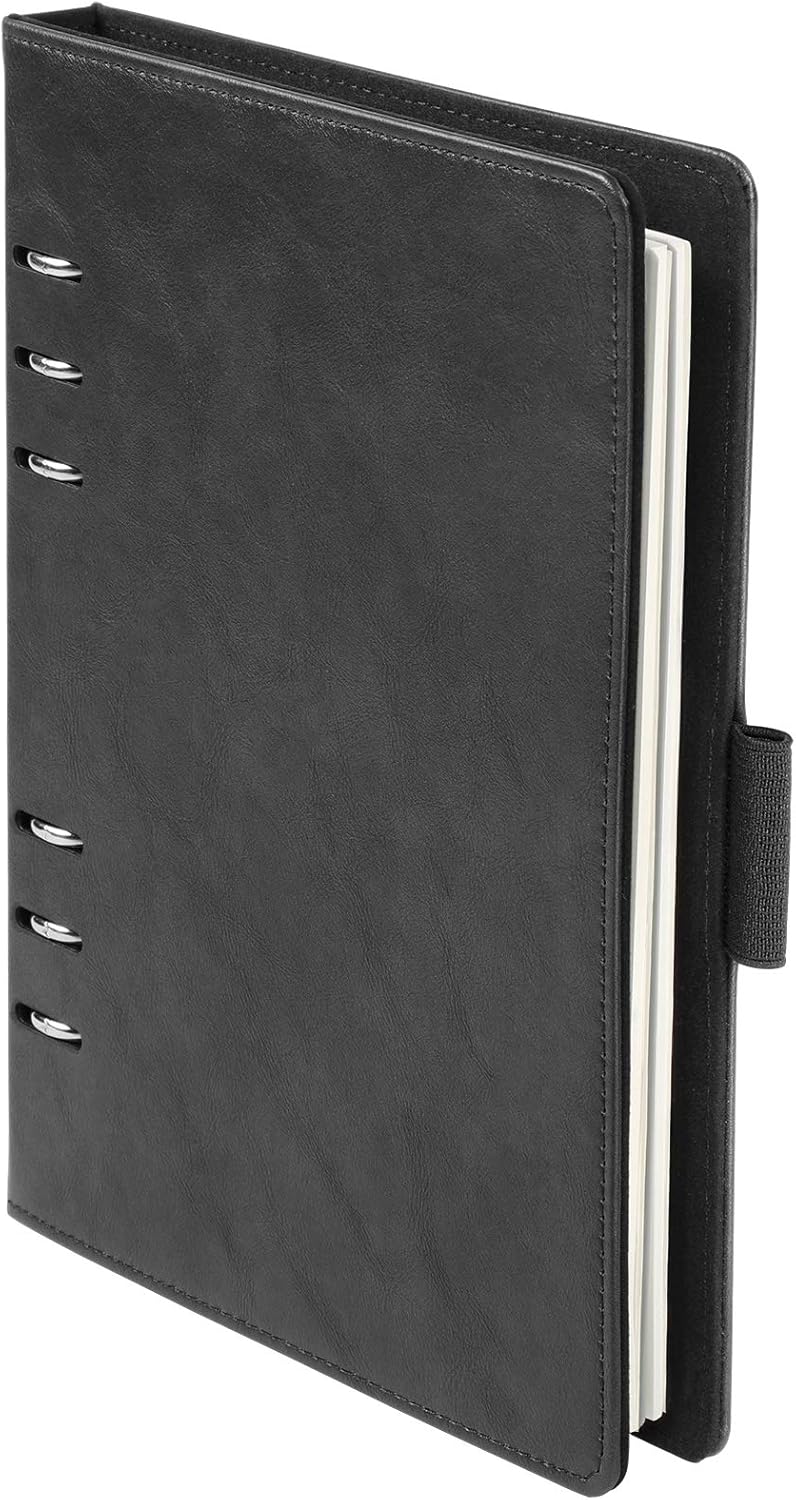 Oxford 6-Ring Professional Notebook, 7 X 9 Inch, Refillable Notebook, Ivory Paper, 100 Sheets, Black Faux Leather Cover (90004) - Image 1