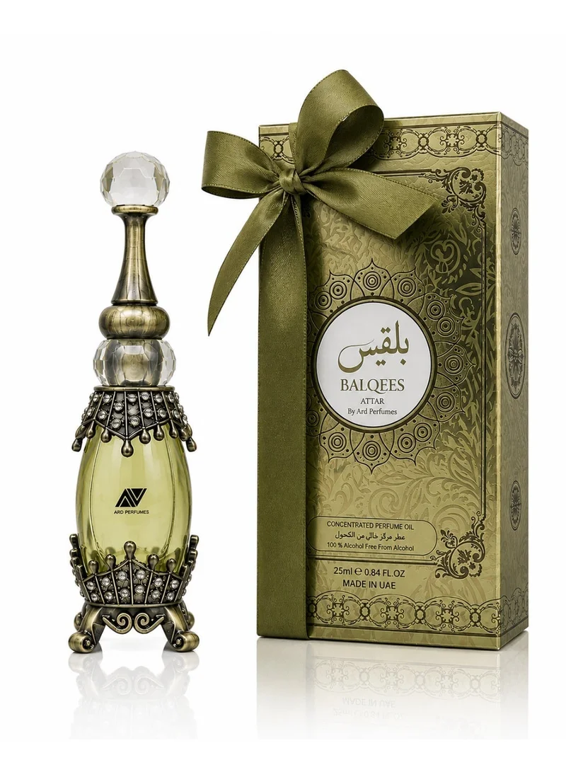ARD PERFUMES Balqees Attar by Ard Perfumes – 25ml Concentrated Perfume Oil for Women | Alcohol-Free Long Lasting Arabic Attar | Oud Sandalwood Amber Fragrance