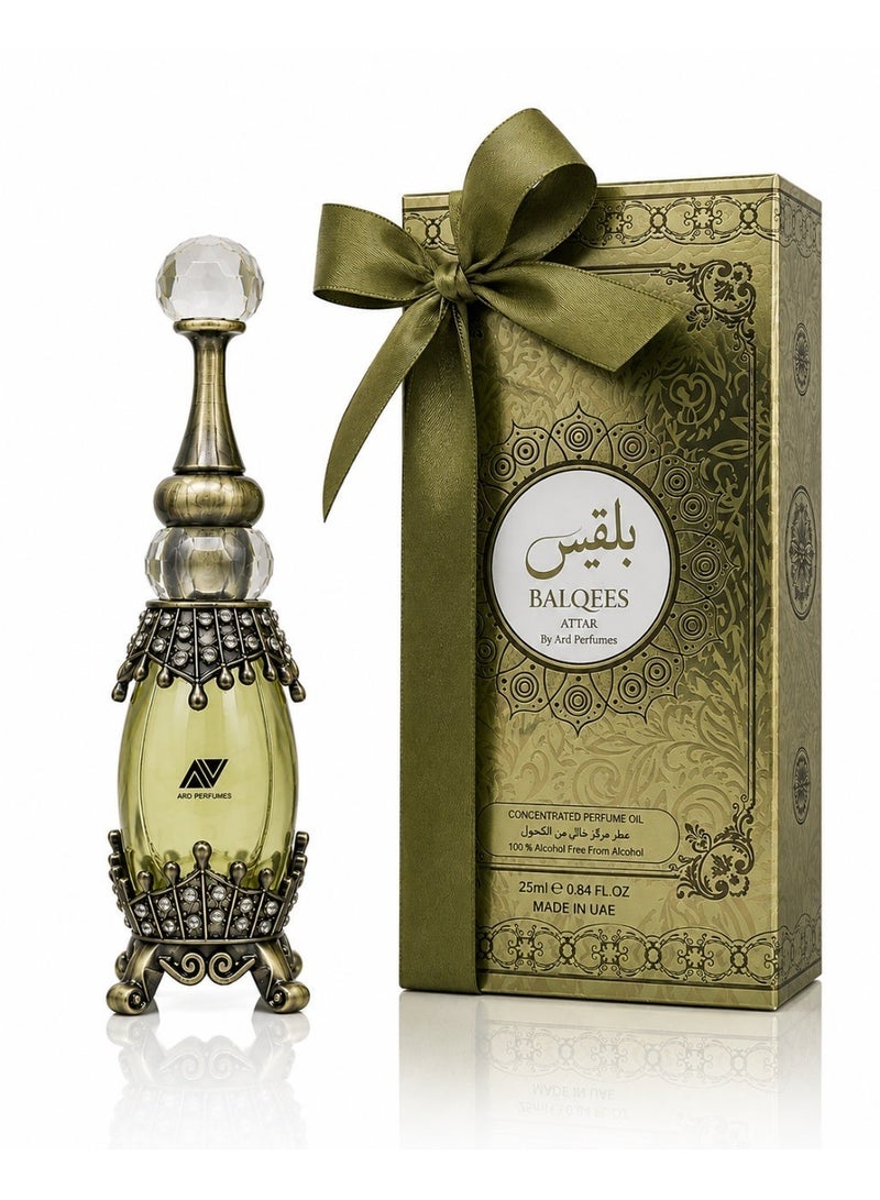 ARD PERFUMES Balqees Attar by Ard Perfumes – 25ml Concentrated Perfume Oil for Women | Alcohol-Free Long Lasting Arabic Attar | Oud Sandalwood Amber Fragrance - Image 1