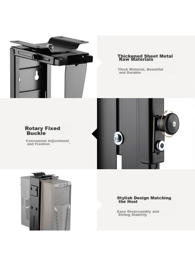 Brateck Beihu Computer Tower Stand, Tower Bracket, Adjustable Height Desktop Computer Case Stand, Desktop Storage Rack Apk40 - Image 4