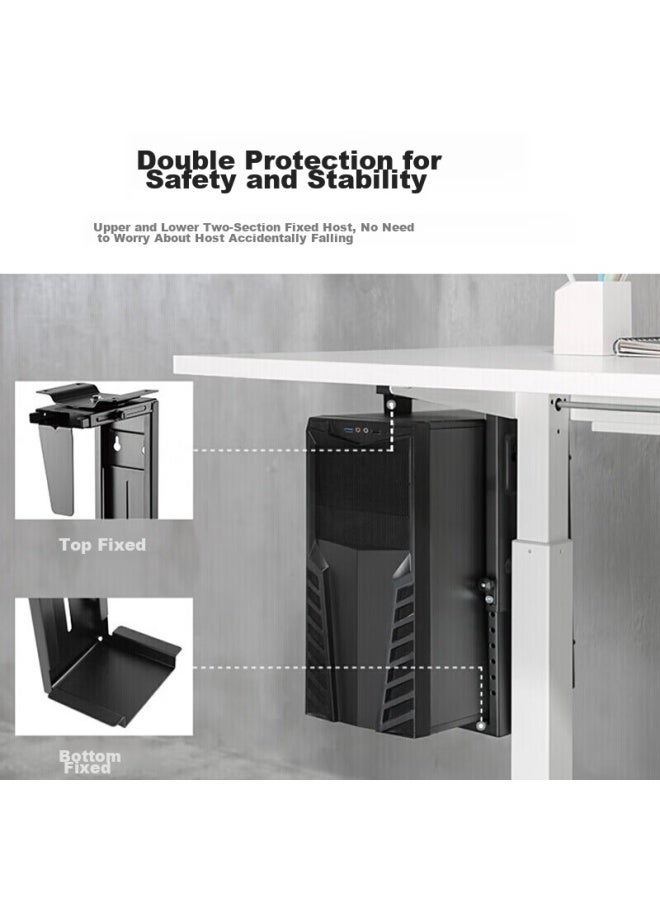 Brateck Beihu Computer Tower Stand, Tower Bracket, Adjustable Height Desktop Computer Case Stand, Desktop Storage Rack Apk40 - Image 5