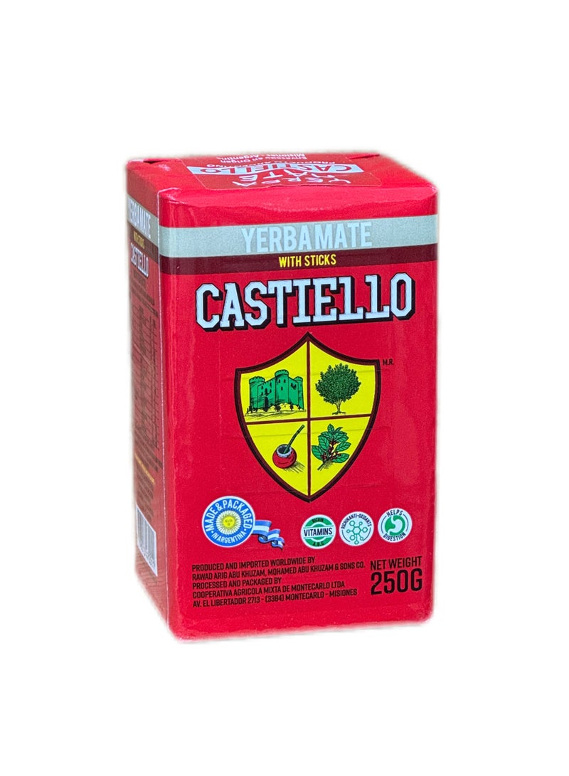 YERBA MATE CASTIELLO WITH STICKS 250 GM