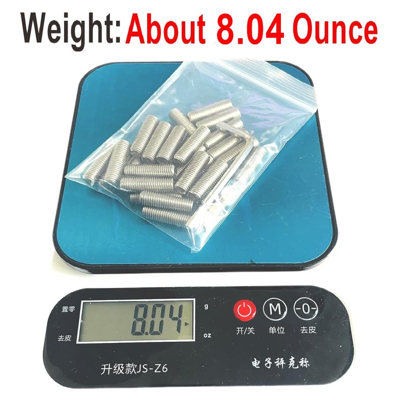 ZDingTech 30pcs 5/16-24 x 1" inch Set Screws 304 Stainless Steel Allen Head Hex Hexagon Socket Set Screws with Allen Wrench,Set Grub Screws Hex Allen Head Socket Set Screws.(1" Length) - Image 5