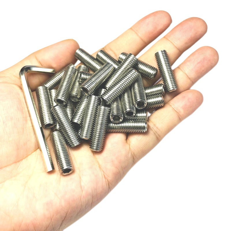 ZDingTech 30pcs 5/16-24 x 1" inch Set Screws 304 Stainless Steel Allen Head Hex Hexagon Socket Set Screws with Allen Wrench,Set Grub Screws Hex Allen Head Socket Set Screws.(1" Length) - Image 4