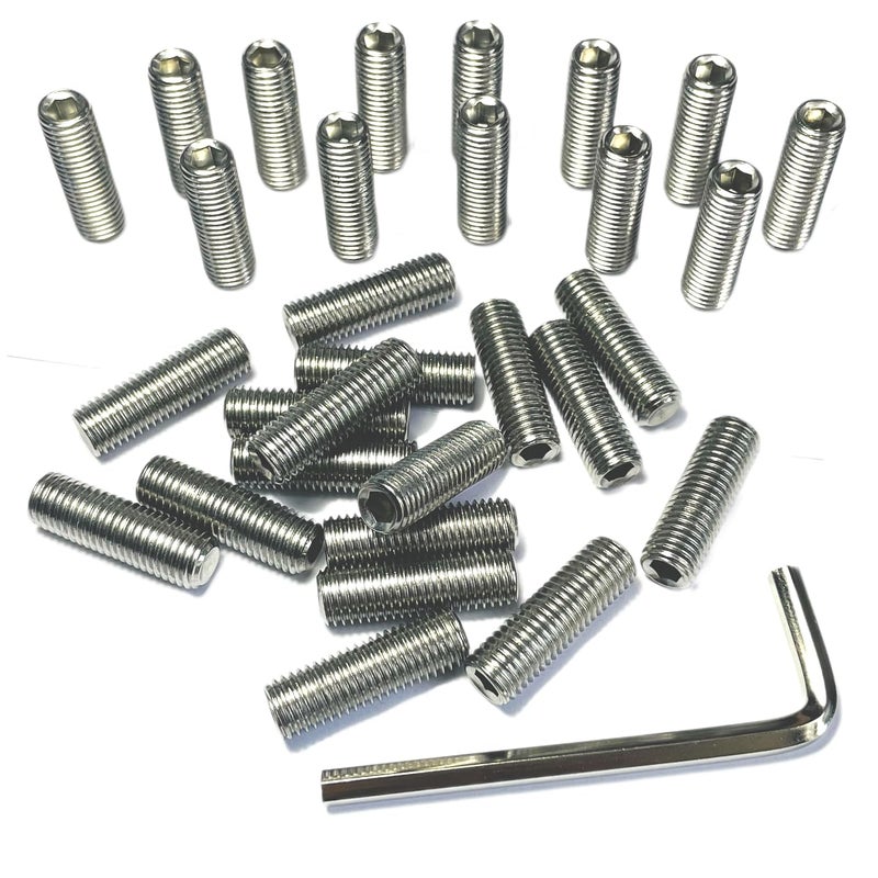 ZDingTech 30pcs 5/16-24 x 1" inch Set Screws 304 Stainless Steel Allen Head Hex Hexagon Socket Set Screws with Allen Wrench,Set Grub Screws Hex Allen Head Socket Set Screws.(1" Length) - Image 1