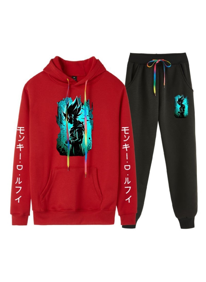 KUYING Dragon Ball Printed Casual Loose Hoodie Set  - Image 1