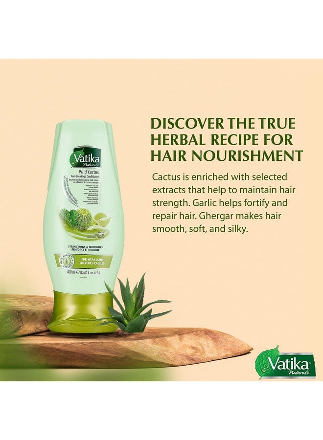 Dabur Vatika Naturals Conditioner Natural Moisturizing Hair Conditioner For Women W All Hair Types Long Curly Dry Or Color Treated Hair Scalp Hydrating Moisturizer (400Ml Bottle Wild Cactus) - Image 4