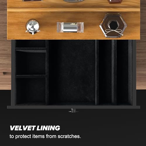 upcessory Cologne Organizer for Men, 3 Tier Wood Perfume Organizer with Felt Lining Drawer and Hidden Compartment Perfume Display Holder, A gift for men - Image 3