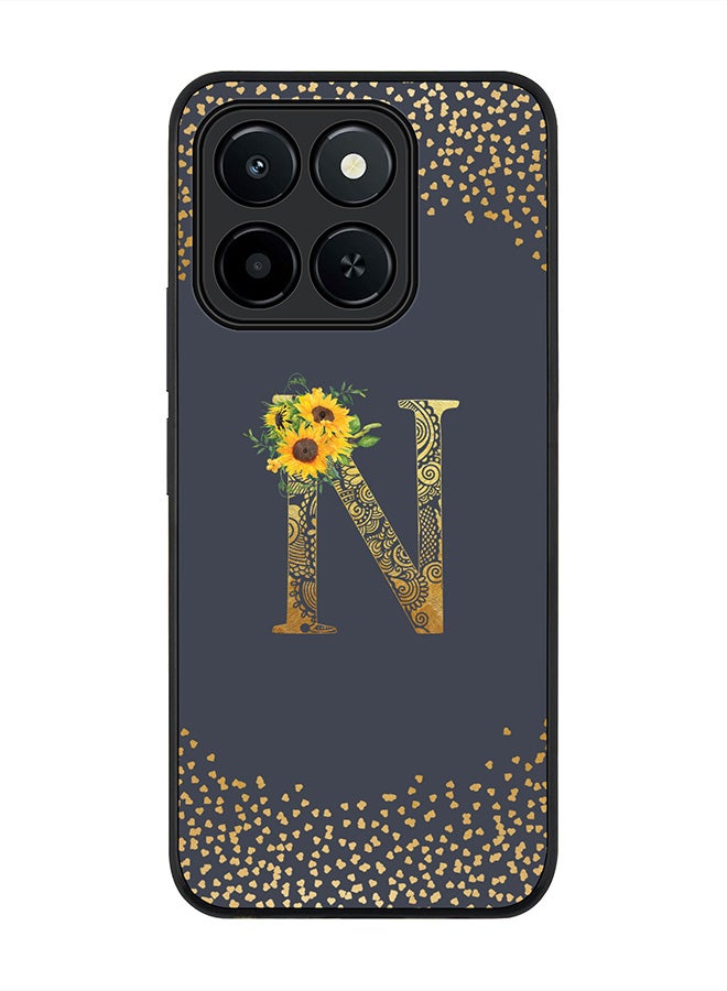 Stylizedd For Honor X6c Case,Slim fit Camera Protection, Shockproof Thin Phone cover  - Custom Floral Monogram - N  (Grey )