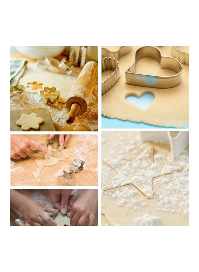 مجموعة قوالب كيك مكونة من 12 قطعة فضي 200x200مم - Image 4