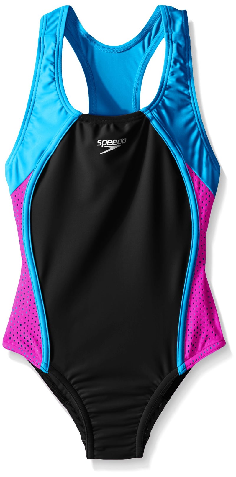 Speedo Girl's Swimsuit One Piece Mesh Splice Thick Strap - Image 3