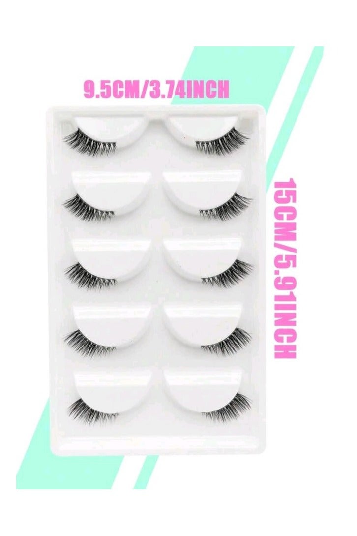 روزي لاشيز 5 أزواج من الرموش الطرفيه رموش مسحوبة لطرف العين بخط جفن شفاف مريح للاستخدام عدة مرات - Image 2