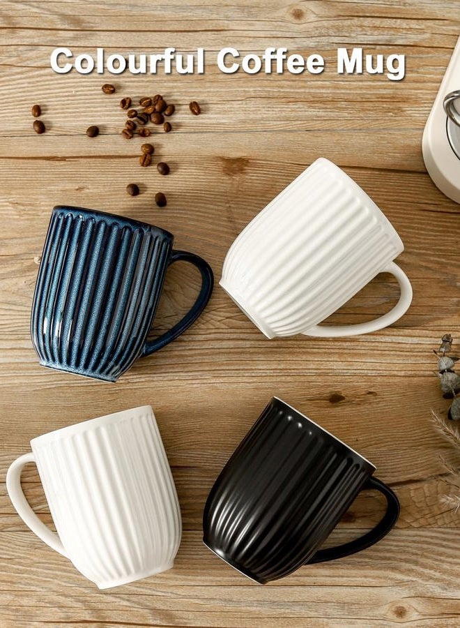 Hasense Porcelain Coffee Mug Set of 2, 20 Oz Large Coffee Mug, Ceramic Latte Cup with Handle, Modern Ribbed Design Tea Cup for Coffee, Cocoa, Wedding, Housewarming Gift, White - Image 4