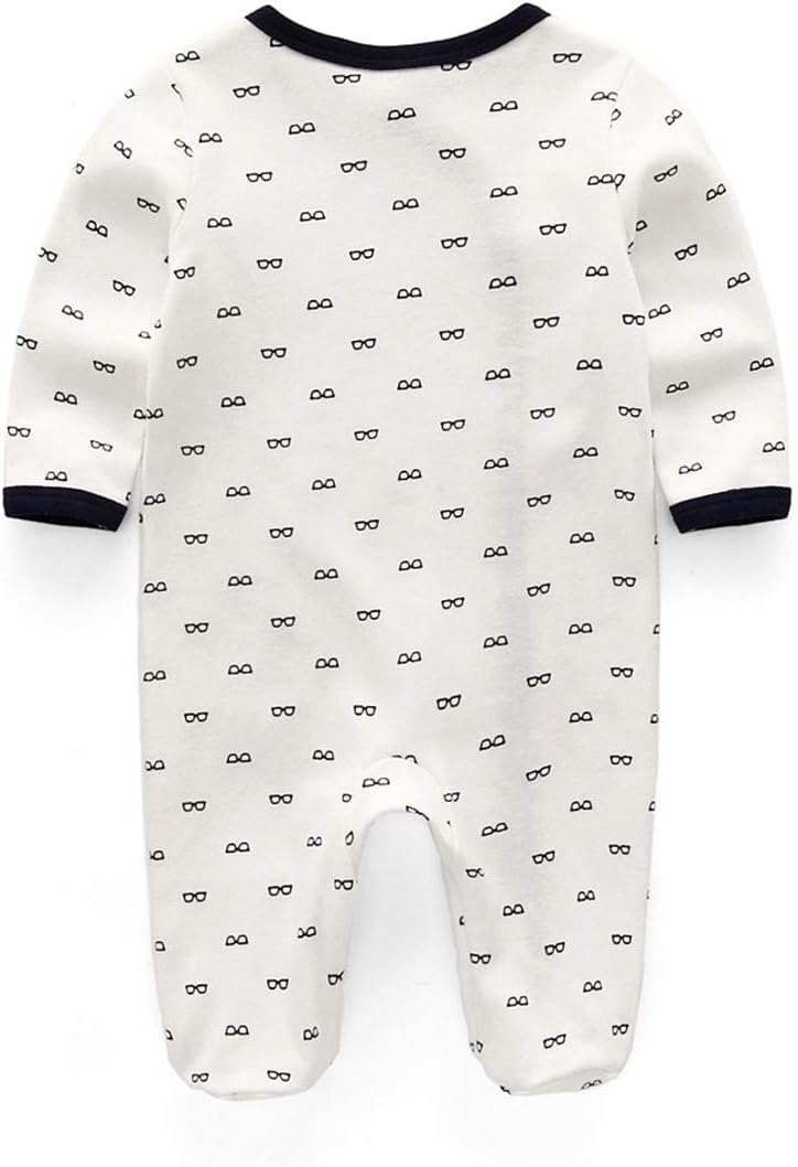 Kiddiezoom Baby and Toddler Boys' 3-Pack Snug Fit Footed Cotton One-Piece Romper Jumpsuit - Image 3