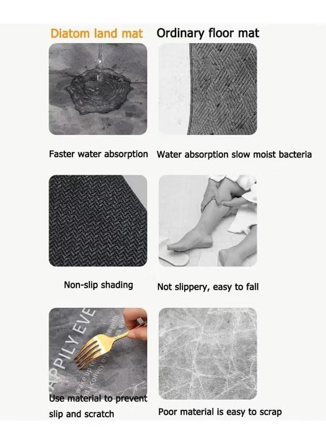 Purrhappy U Shaped Toilet Rug Contour Mat, Machine Washable Non Slip Toilet Floor Rug, Ultra Soft Extra Thick Highly Absorbent Quick-Dry Diatom Mud Bath Mat, Durable Bathroom Carpet for Shower Tub Toilet & Bathroom Floors (Black and White Plaid) - Image 4