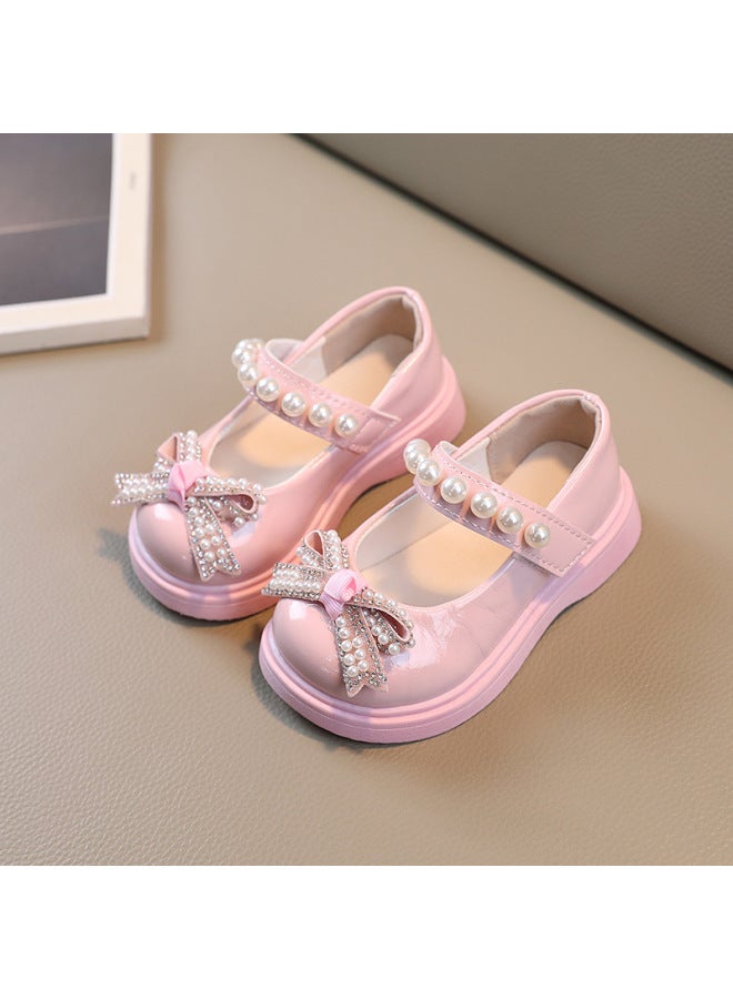 Girls' Spring And Summer Princess Shoes Children's Soft Sole Non-slip Bow Small Leather Shoes 1-6 Years Old Women's Toddler Shoes Trendy
