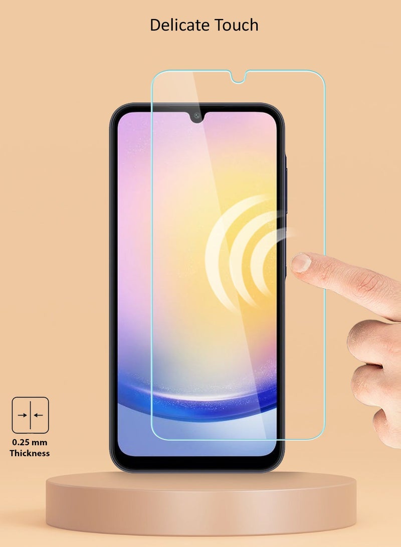 Techie واقي شاشة زجاجي مقوى عالي الدقة لهاتف Samsung Galaxy A25 - مضاد للانعكاس ومضاد للفقاعات وصلابة 9H 0.33 مم وحواف مستديرة وسهولة التركيب - Image 4