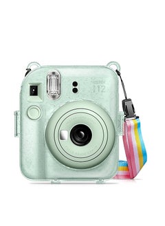 O Ozone Transparent Hard Camera Case for Fujifilm Instax Mini 12 Instant Camera Cover with Adjustable Strap  - Green  - Image 1