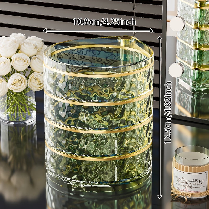 Rotating Jewelry Box with Headband, Earrings, Necklace & Hair Accessories Organizer - Image 3