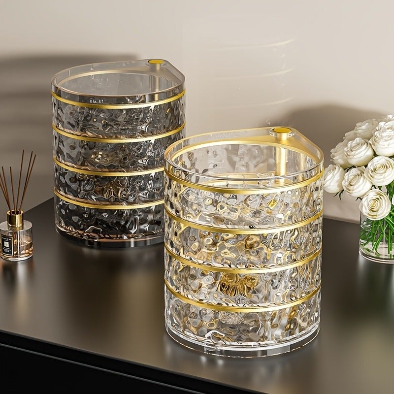 Rotating Jewelry Box with Headband, Earrings, Necklace & Hair Accessories Organizer - Image 5