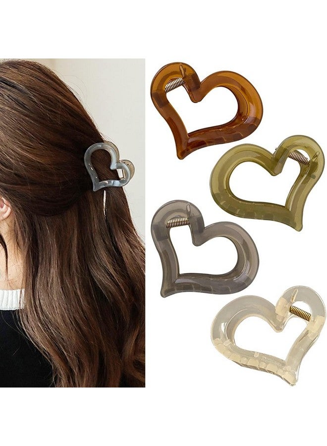 ZUGAD Durable Hair Claw Clips for Women & Girls - Set of 3 Heart, Cloud & Rectangular | Non-Slip Grip | Matte, Shiny & Transparent (As per Stock Availability) | Everyday Use MULTICOLOR - Image 5