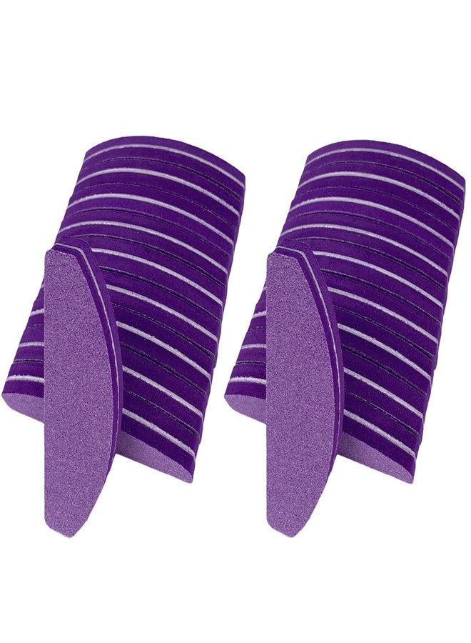 GigaGround 20 PCs Nail Buffers, Double Sided Nail Files Buffer Blocks 100/180 Grit Portable Washable Sanding Buffing File Arc Shape (Purple) - Image 1