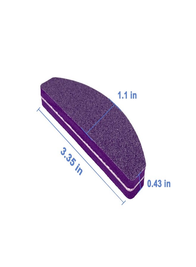 GigaGround 20 PCs Nail Buffers, Double Sided Nail Files Buffer Blocks 100/180 Grit Portable Washable Sanding Buffing File Arc Shape (Purple) - Image 2