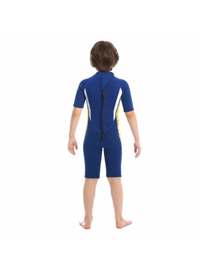 ZCCO 2.5mm Kids Shorty Wetsuit, Boys and Girls Full Body Thermal Neoprene Swimsuit, Back Zip Wet Suit for Scuba Diving, Swimming, Surfing - Image 4