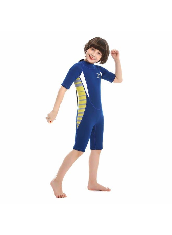 ZCCO 2.5mm Kids Shorty Wetsuit, Boys and Girls Full Body Thermal Neoprene Swimsuit, Back Zip Wet Suit for Scuba Diving, Swimming, Surfing - Image 3