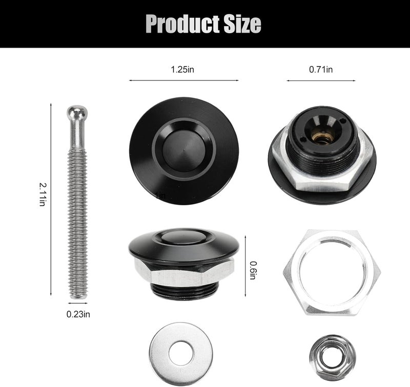 Roadtime 4 Pack Universal Bumper Quick Release Latch, Push Button Car Hood Pins Bonnet Lock Clip Kit for Car Bumpers, Hoods, Car License Plates or DIY Storage burden minimized build - Image 2